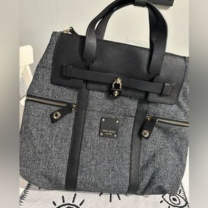 Henri Bendel convertible backpack in black and gray